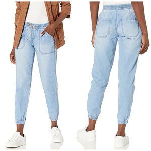 NWT Unionbay Emily Drapey Denim Joggers Elastic Waist Chambray Drawstrin…